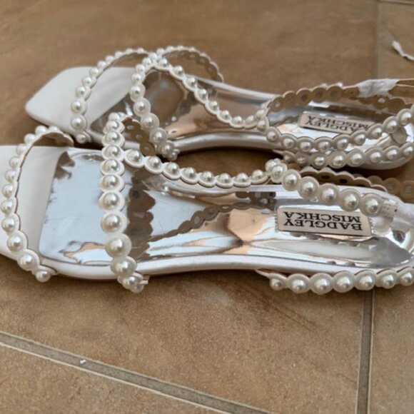 Badgley Mischka Cami Pearled Gladiator Flat Sandal - Picture 5 of 6